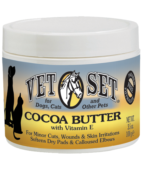 VETSET Cocoa Butter with Vitamin E Jar, 3.5 Oz., 100g.